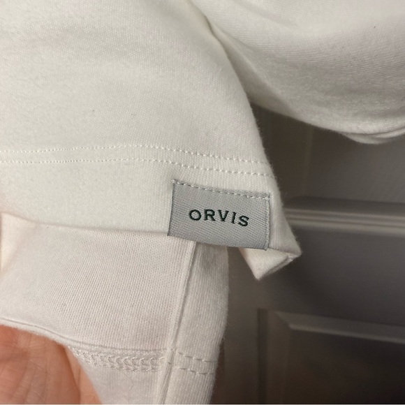 Orvis NWT White Women's 3/4 Sleeve V Neck Top 100% Cotton, Size Medium - Picture 2 of 7